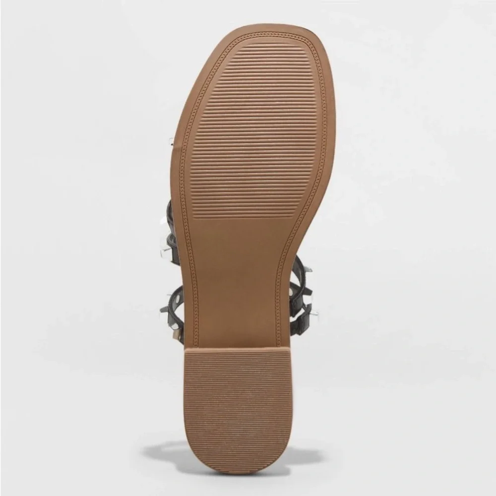 Women's Hollis Embellished Slide Sandals - A New Day™ Black 6 nwt